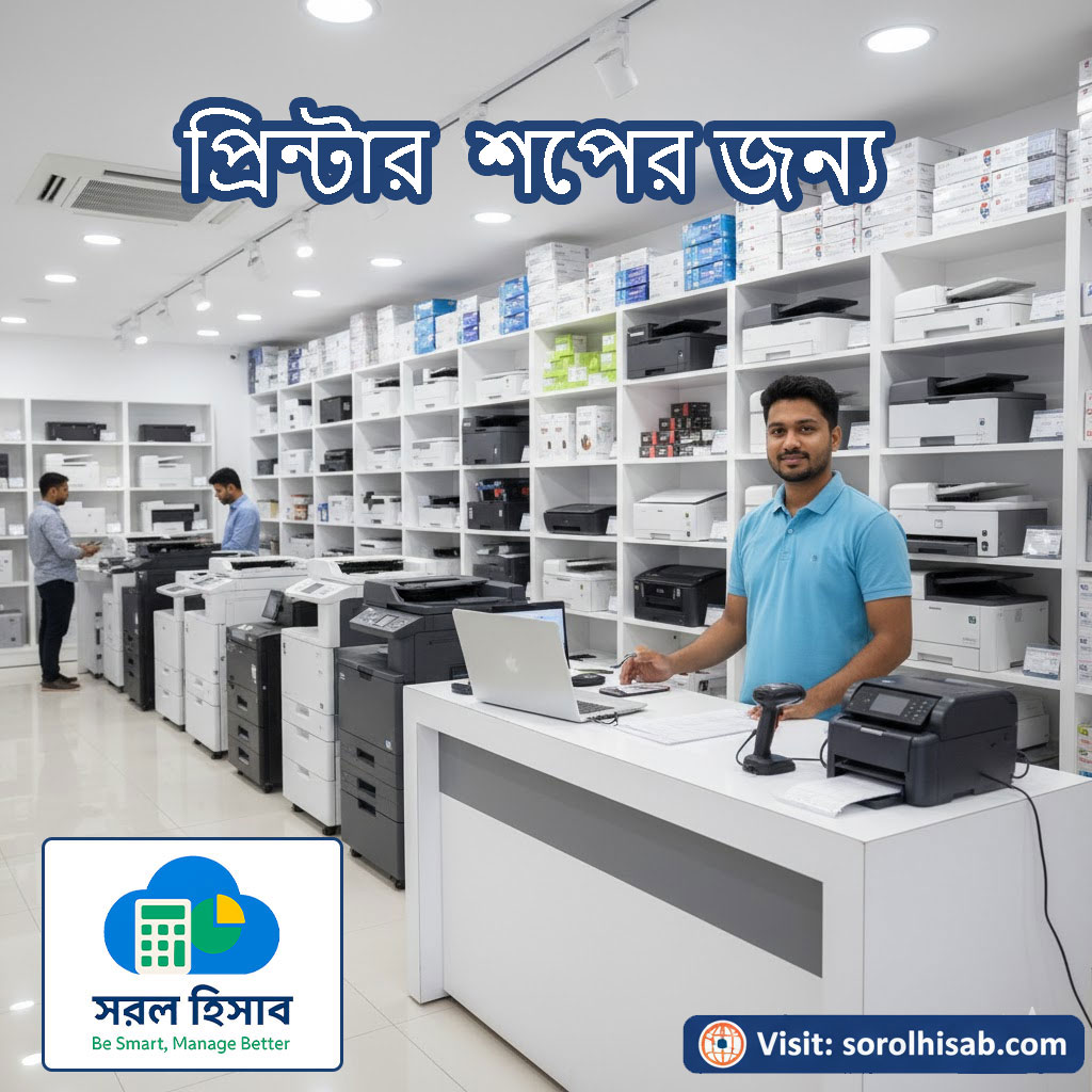 Sorol Hisab POS দিয়ে Printer ও Office Equipment Shop-এর Stock, Barcode Billing, Serial Number ও Warranty Management