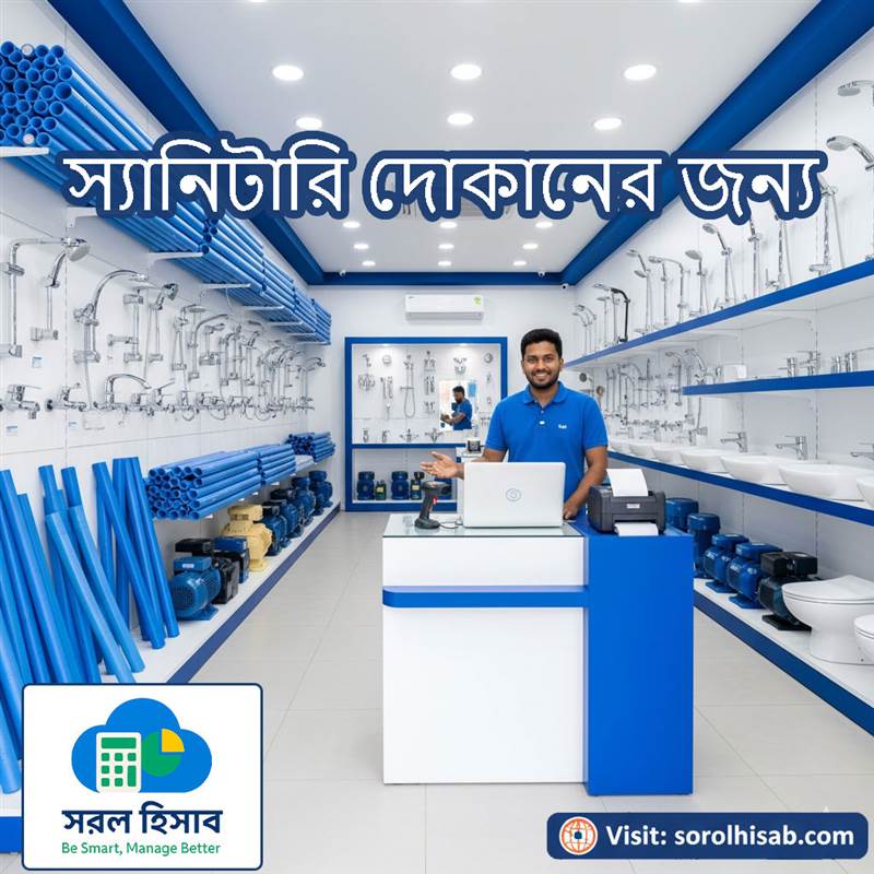 Sorol Hisab Plumbing and Sanitary Shop Management Software দিয়ে PVC Pipe, Fitting, Sanitary Products ও Motor Pump Stock Management