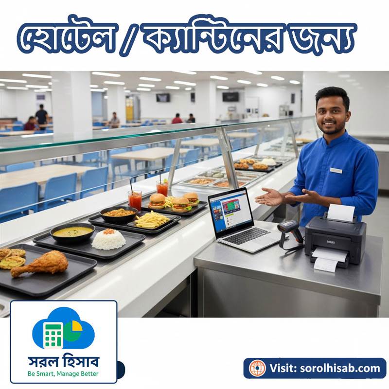 সরল হিসাব Hotel Canteen and Cafeteria Management Software for Order Billing Stock and Sales Management