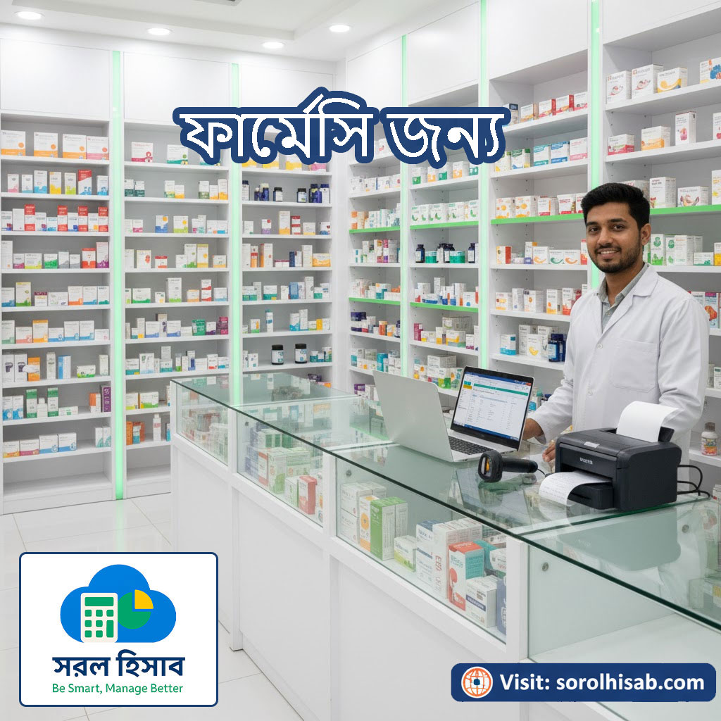 Sorol Hisab Pharmacy Management Software দিয়ে Medicine Stock, Expiry Alert, Barcode Billing ও Sales Management